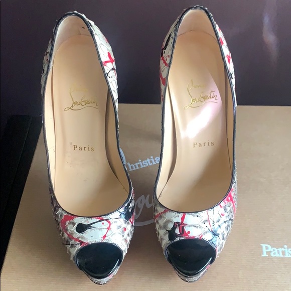 Louboutin snakeskin paint heels - Picture 2 of 5